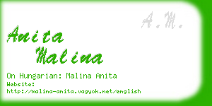 anita malina business card